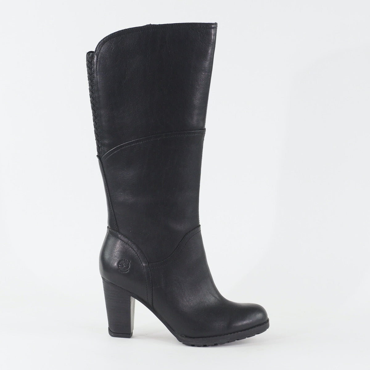 Womens Timberland Stratham 8610A Black Leather Zip Side Formal Tall Boots