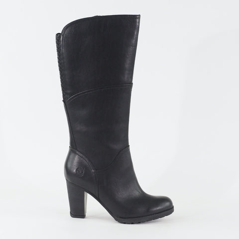 Womens Timberland Stratham 8610A Black Leather Zip Side Formal Tall Boots
