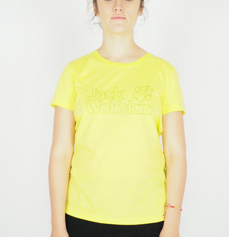 Womens Jack Wolfskin New 1804681 Bright Absinth Yellow Regular Fit T-Shirt
