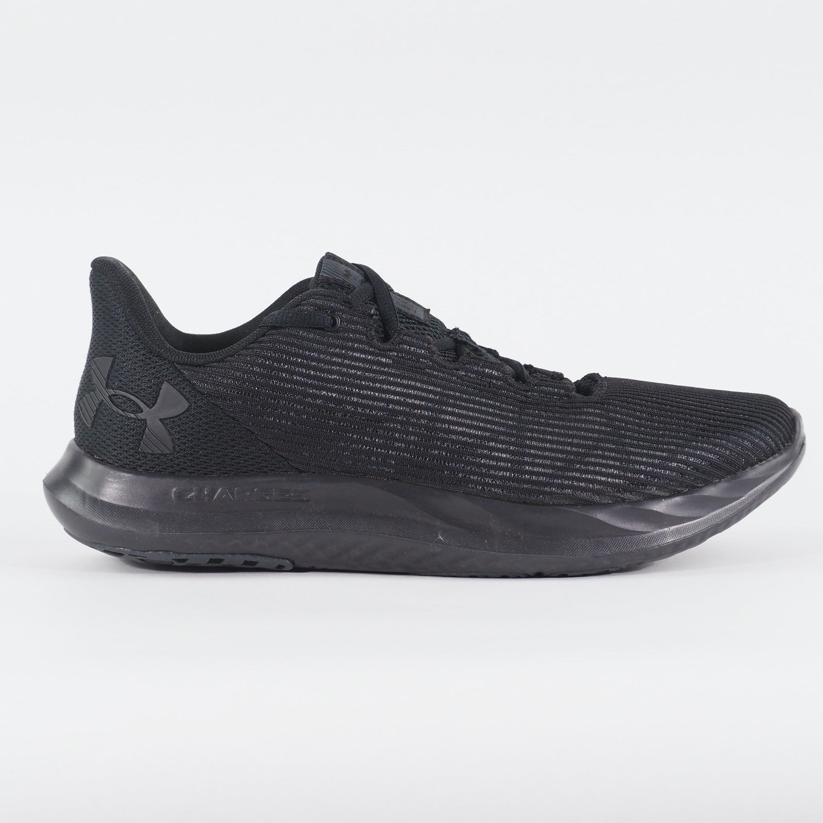 Mens Under Armour Charged Speed Swift Black Mesh Running Walking Lace Trainers