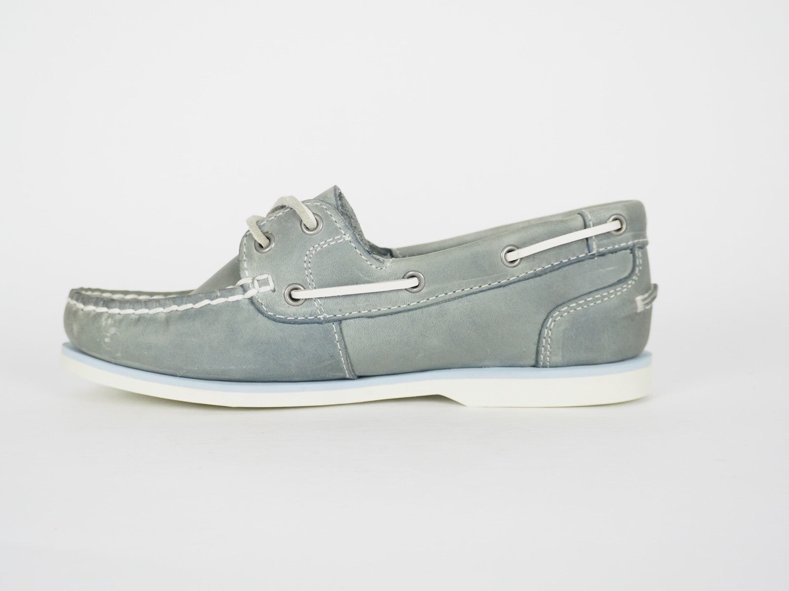Womens Timberland EK Classic 2 Eye 3944R Blue Leather Boat Shoes UK 4