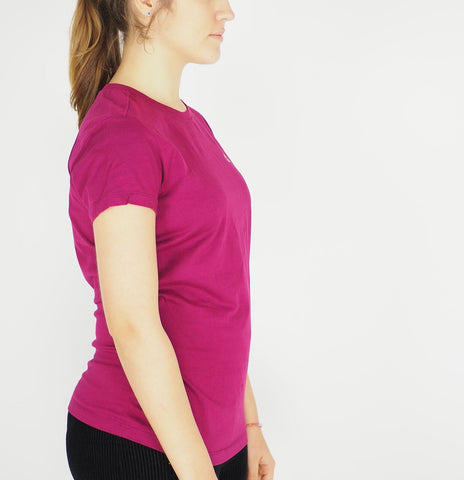 Womens Jack Wolfskin Essential 1805792 Wild Berry Round Neck Short Sleeve Tee