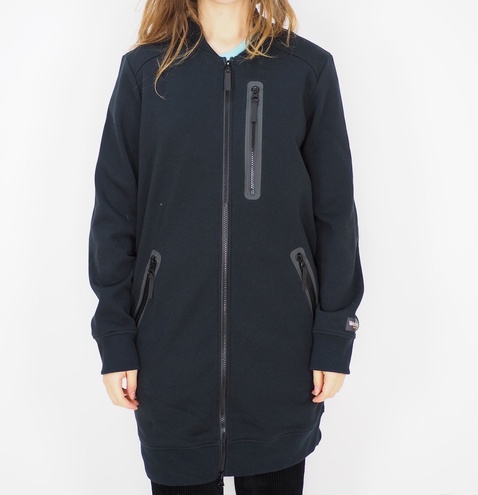 Womens Jack Wolfskin Tribeca 1705041 Black Long Full Zip Up Warm Sweatshirt