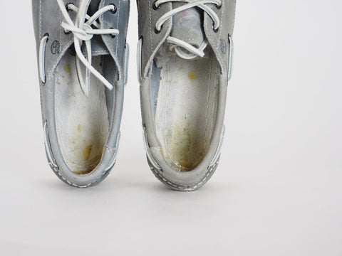 Junior Girls Timberland 2 Eye 4690R Grey Leather Boat Shoes UK 5