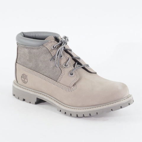 Womens Timberland Nellie Chukka A1GYX Medium Grey Nubuck Leather Lace Up Boots