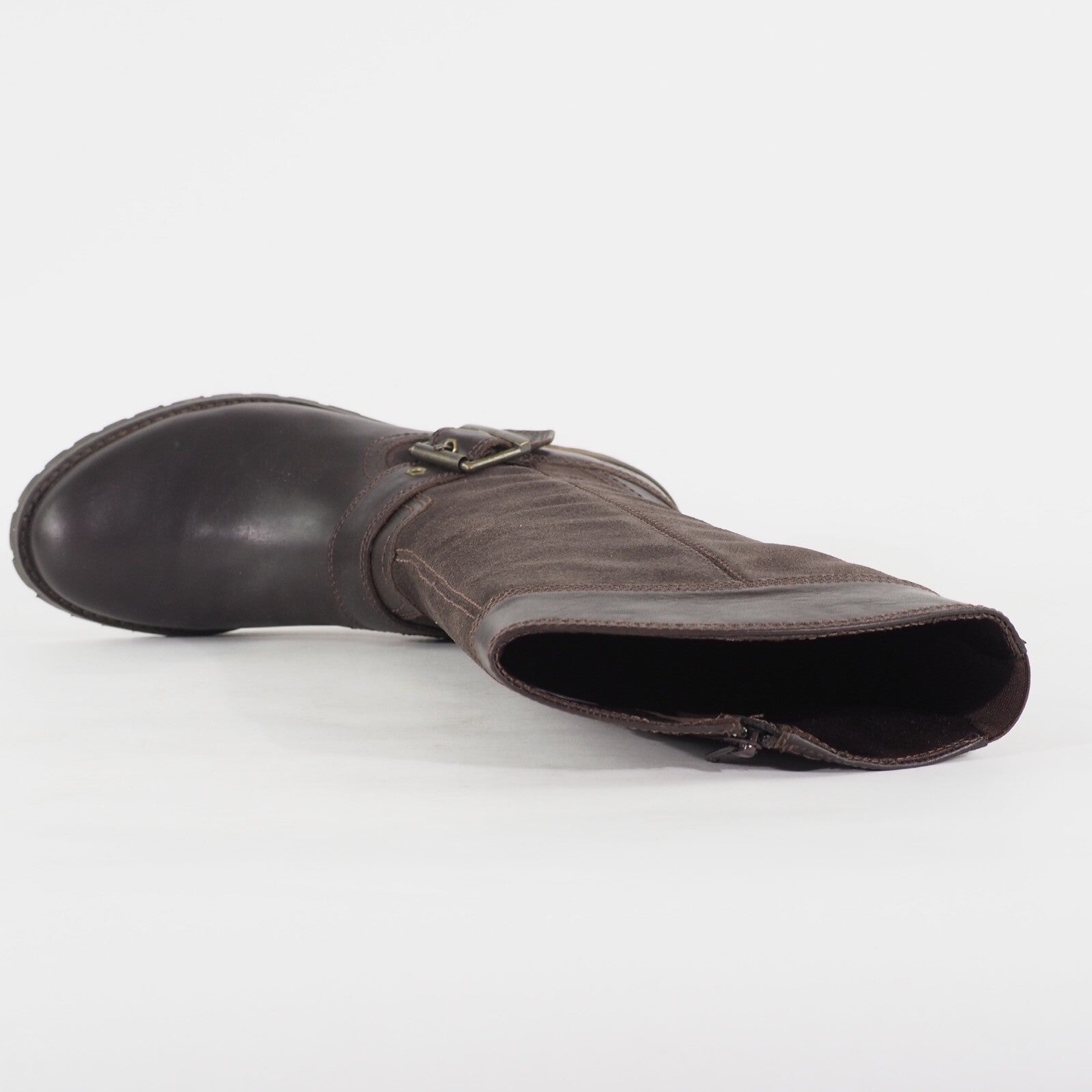 Womens Timberland EK Bethel Tall 8323A Brown Leather Side Zip Walking Boots