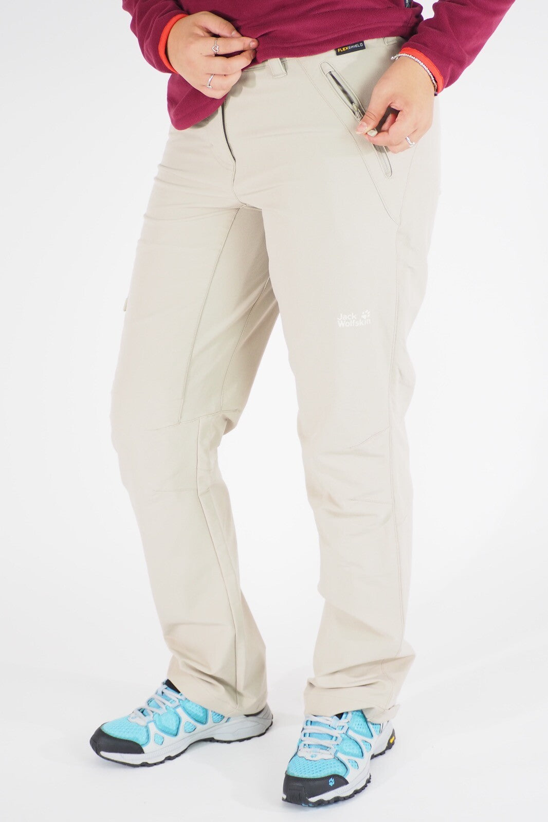 Womens Jack Wolfskin Activate 1503633 Cobblestone Warm Windproof Hiking Trousers