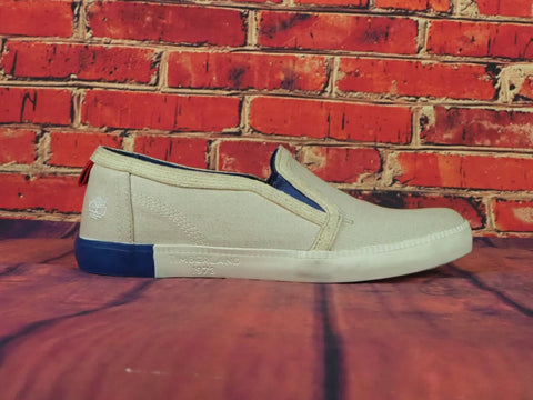 Womens Timberland Canvas A171W Beige Slips On Ladies Trainers