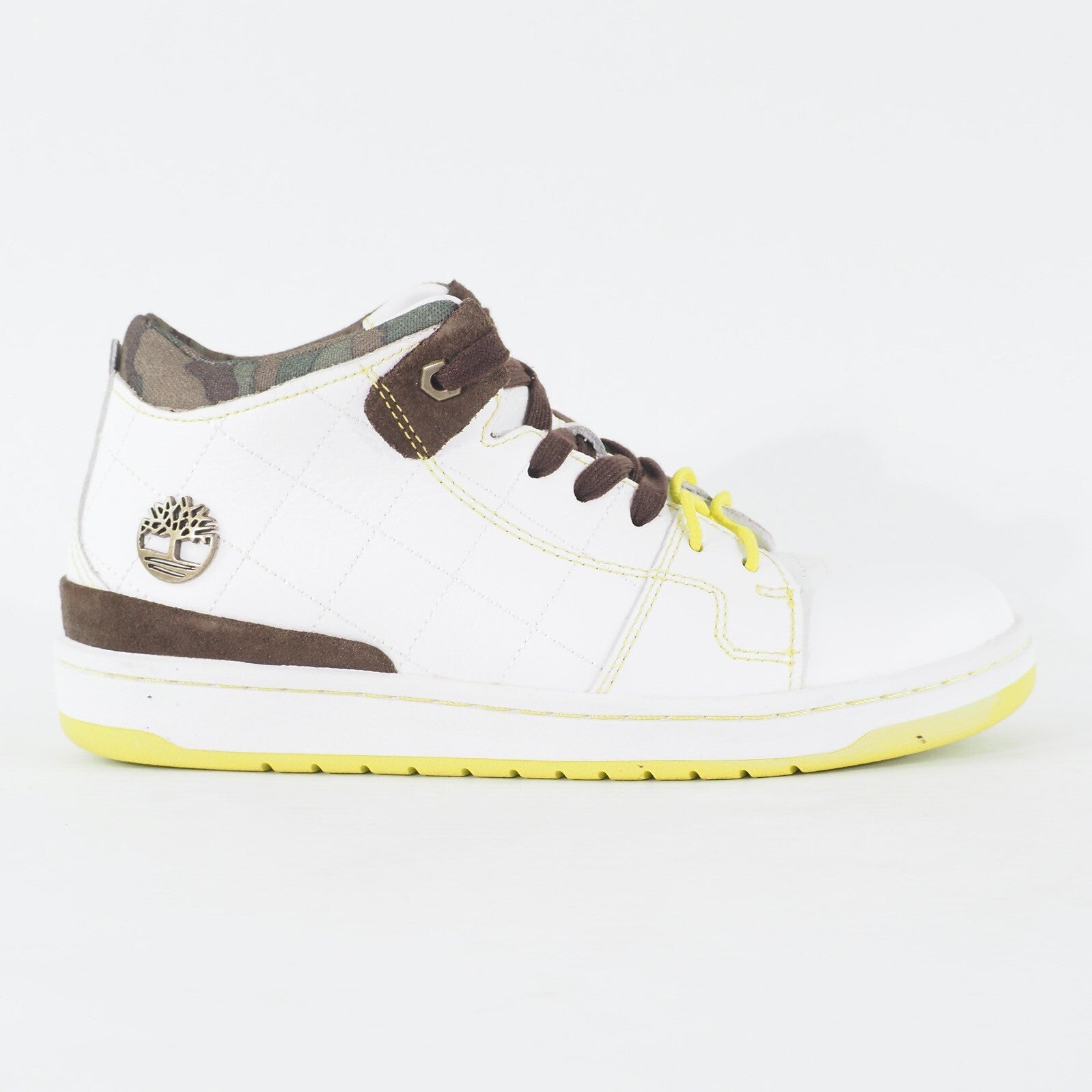 Juniors Timberland Iteza Chukka 6050A White Leather Lace Up High Top Trainers