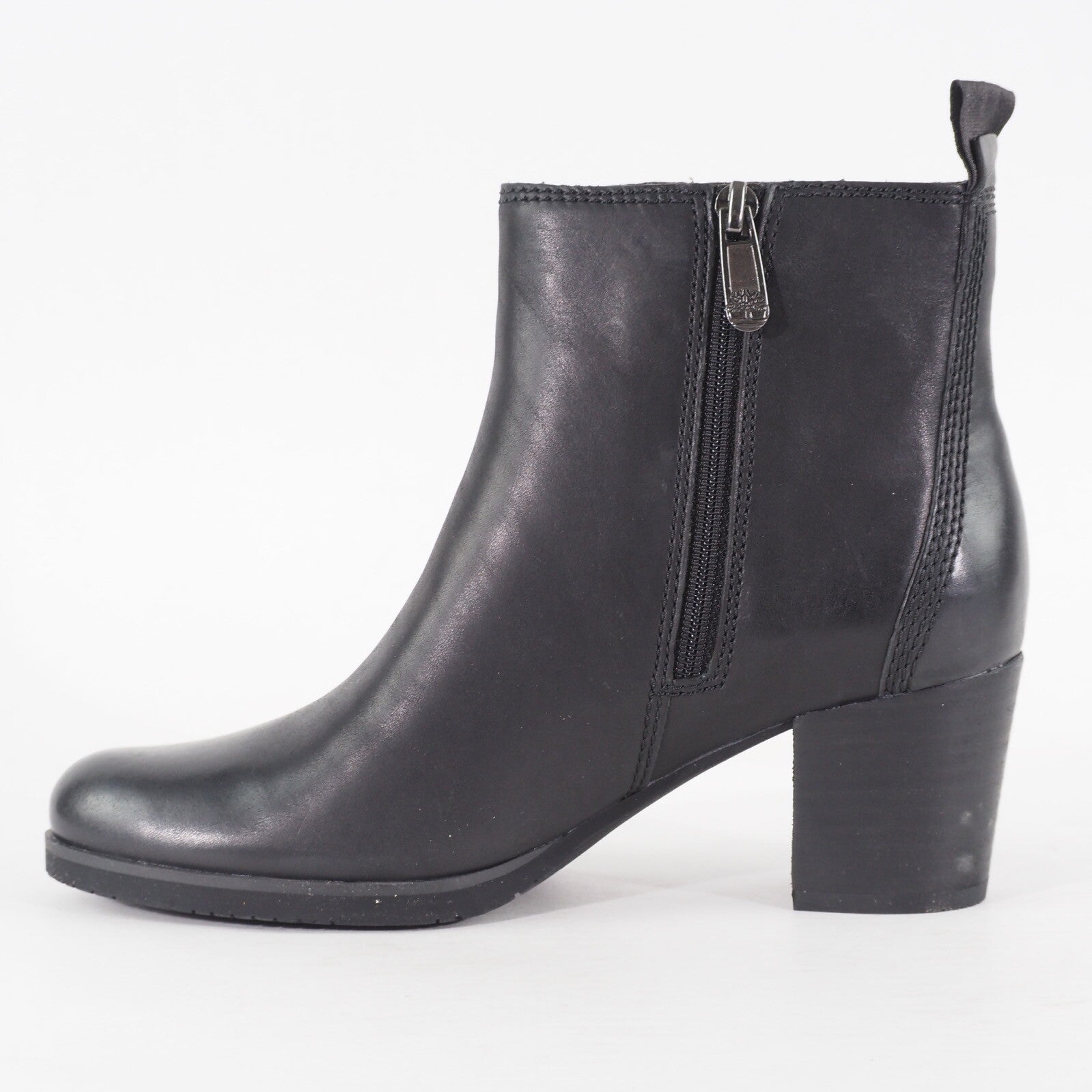 Womens Timberland Eleonor Street A1PZ5 Black Leather Zip Up Bootie 