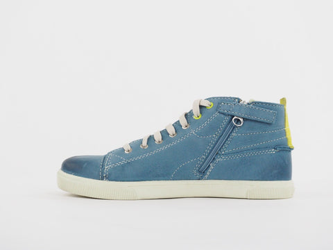 Juniors Timberland Earthkeepers 3897A Blue Leather Side Zip Boys Chukka Boots