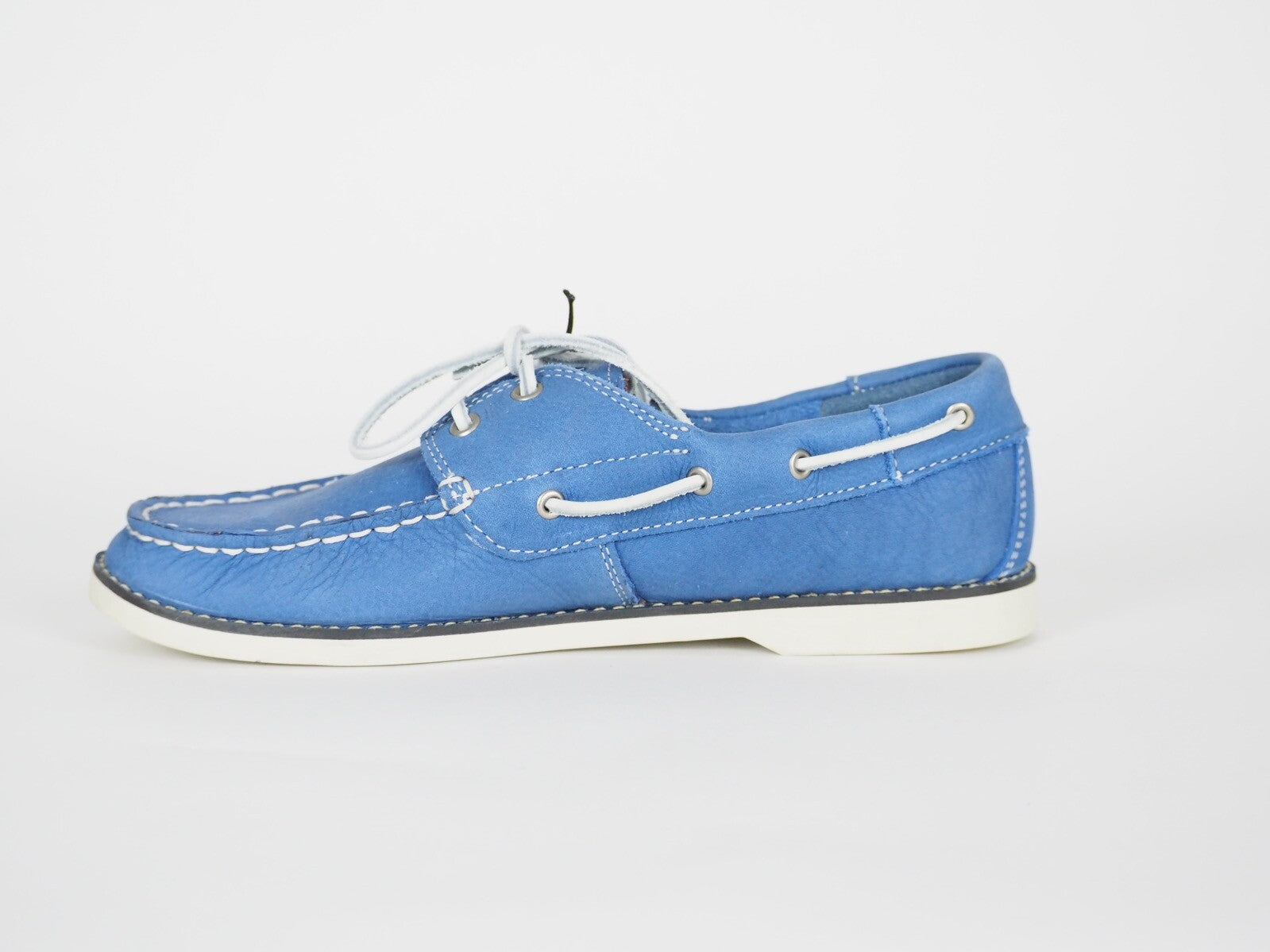Junior Boys Timberland Classic 2 Eye 1497A Blue Leather Deck Boat Shoes