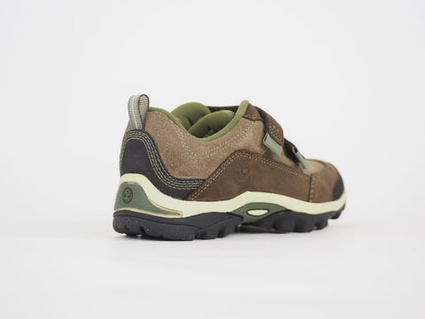 Boys Timberland Hypertrail 51760 Brown Leather Kids Hikers 2 Strap Walking Shoes