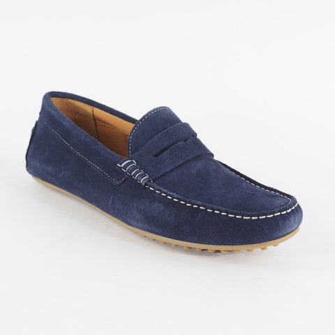 Mens Hackett London Richmond Driver Navy Leather Slip On Casual Loafer Shoes