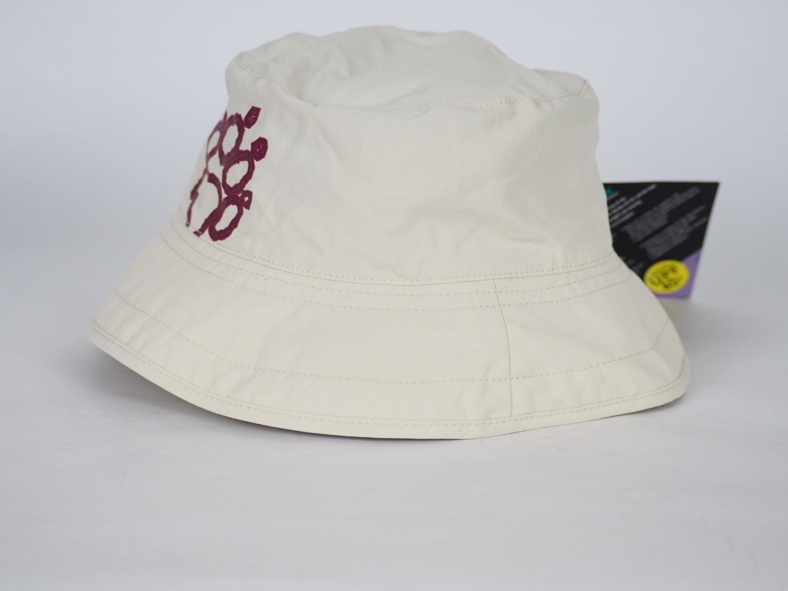 Jack Wolfskin 1900731 Ivory Bucket Hat Paw Print Summer Cap Kids Sun Hat