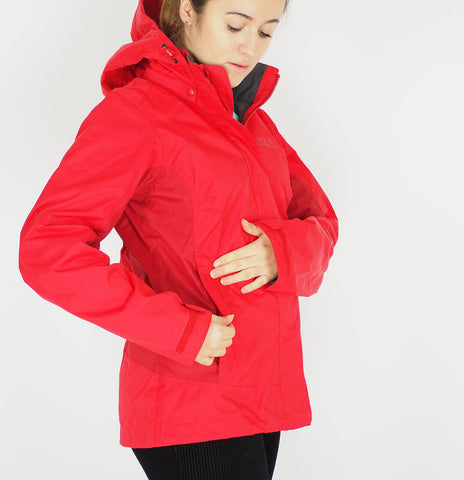 Womens Jack Wolfskin Targhee 5001593 Zip Up Red Fire Waterproof Hiking Jacket