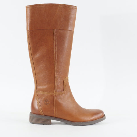 Womens Timberland Venice Park Tall A1IZ7 Tan Leather Zip Up Casual High Boots