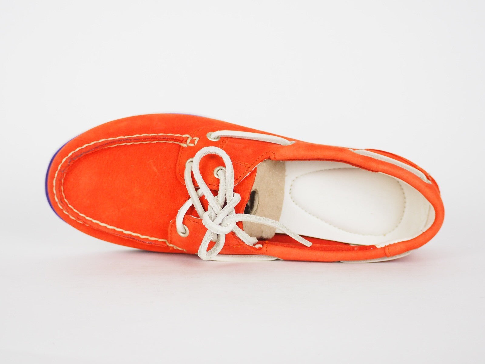 Womens Timberland EK Classic 2 Eye 8860R Orange Leather Boat Shoes UK 5