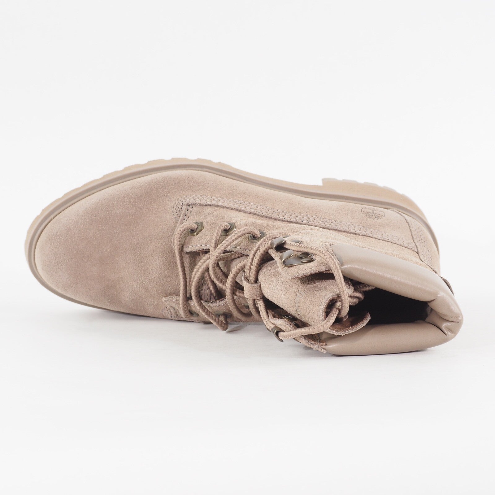 Womens Timberland Carnaby 6 Inch A1SKB Taupe Suede Lace Up Casual Walking Boots