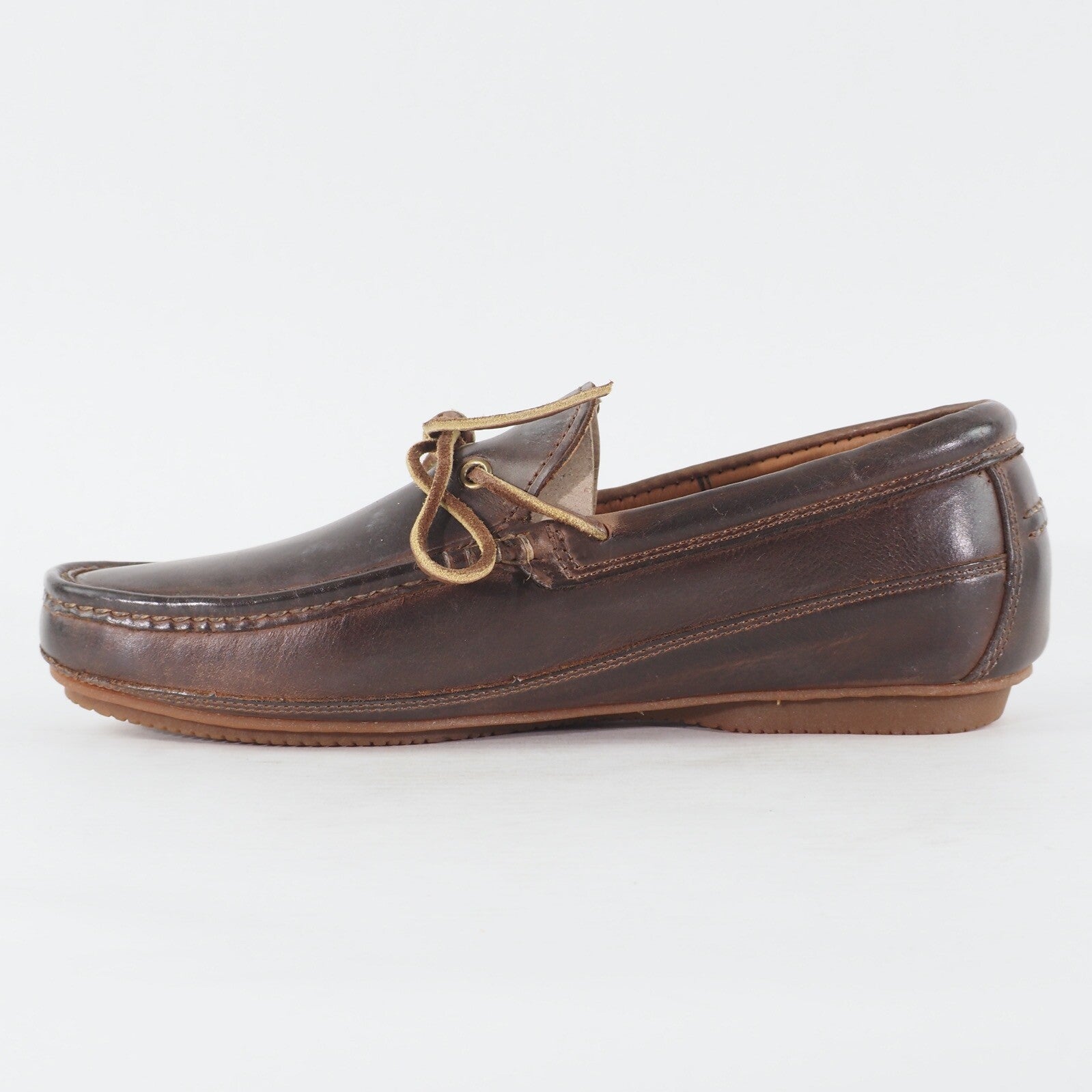 Mens Timberland EK City 1 Eye 5000R Dark Brown Leather Lace Up Casual Boat Shoes