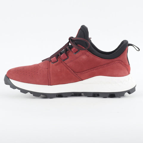 Mens Timberland Brooklyn Oxford A223P Dark Red Nubuck Leather Casual Trainers
