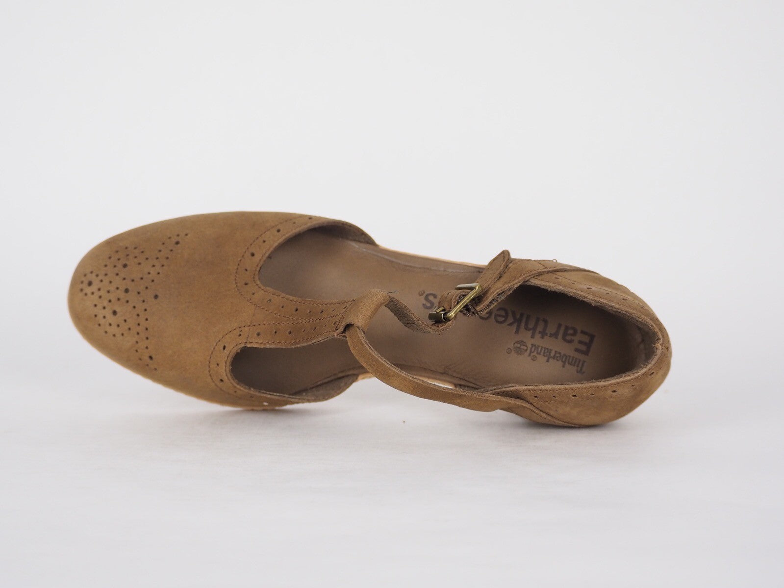 Womens Timberland Montvale 8047R Light Brown Leather Casual High Heel Shoes