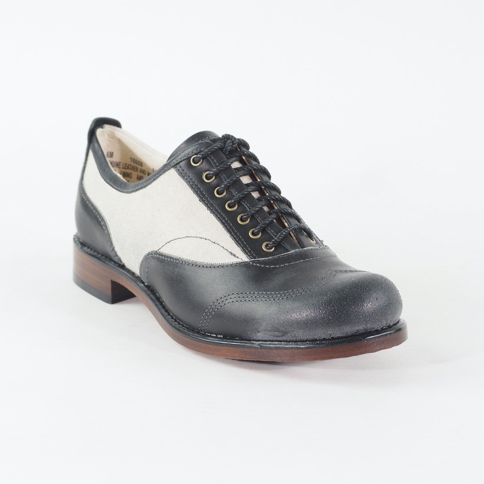 Womens Timberland Lucille Ox 16668 Black / White Leather / Canvas Formal Shoes