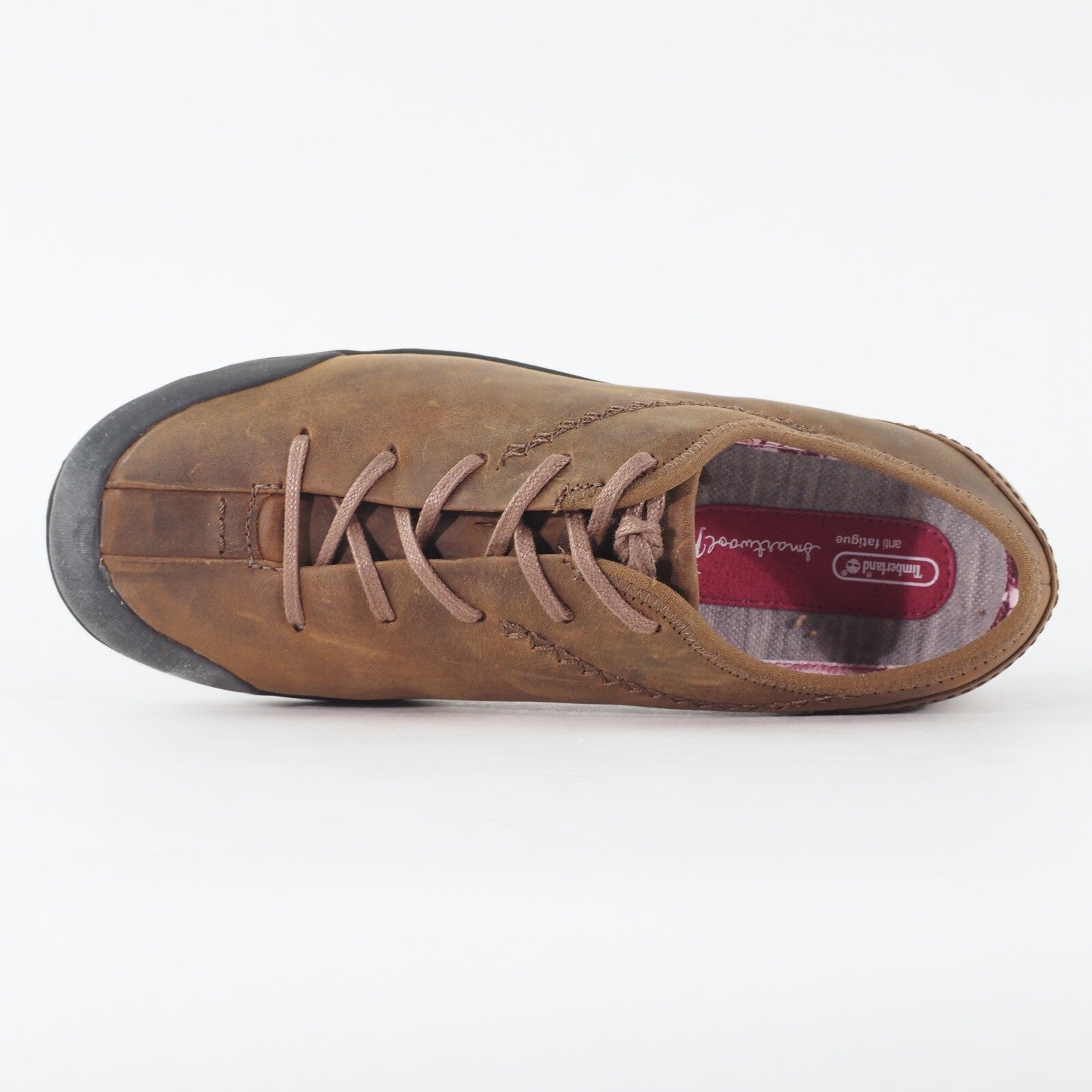 Womens Timberland Ntch Ox 19653 Dark Brown Leather Lace Up Low Top Casual Shoes 