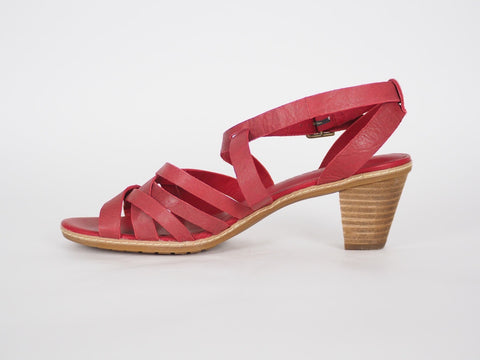 Womens Timberland EK 27690 Red Leather High Heel Summer Casual Strappy Sandals
