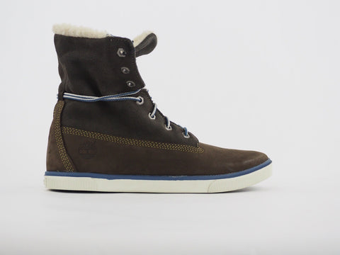 Timberland Deering 8793R Dark Brown Winter Shoes Leather Fold Cotton In Boots