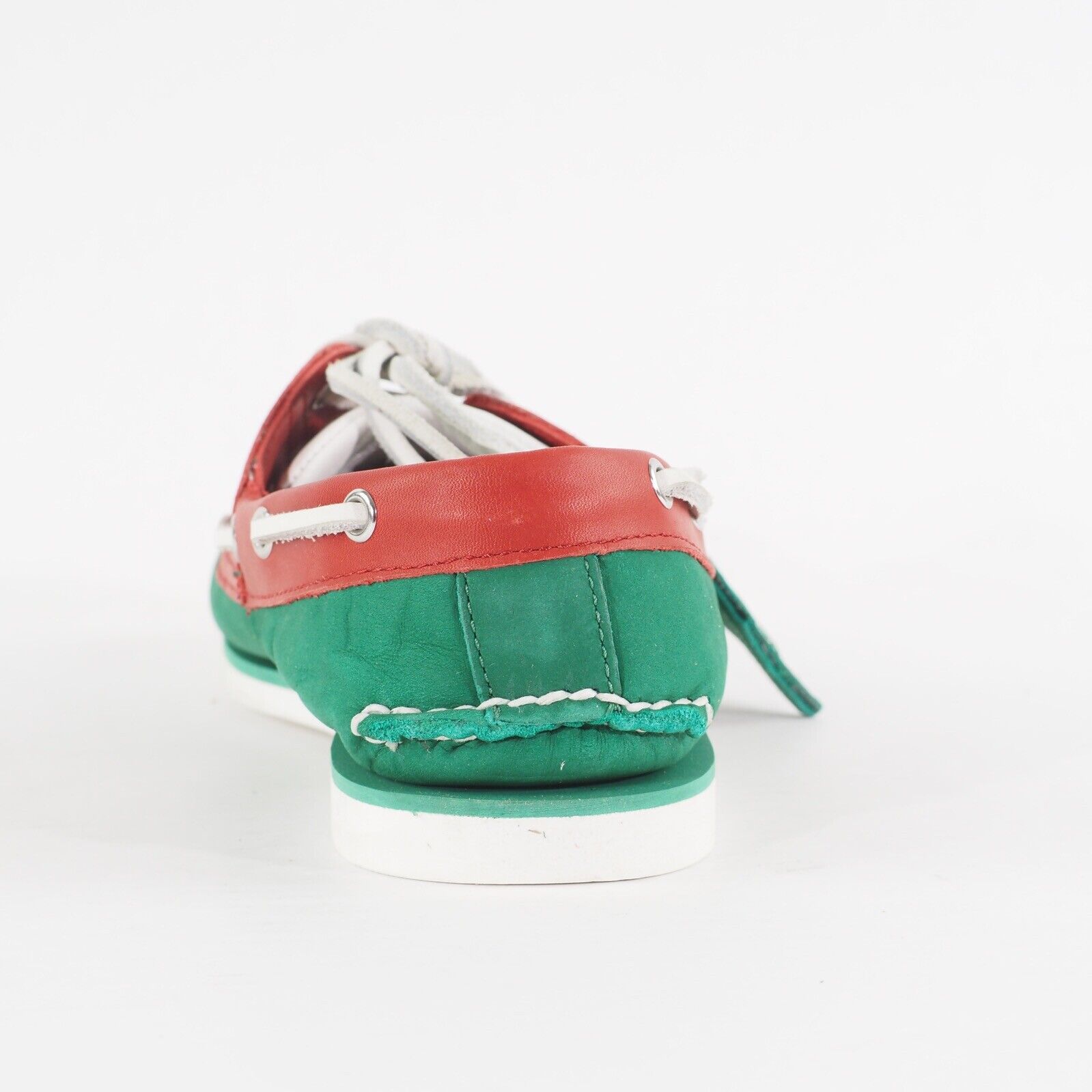 Mens Timberland Classic 2 Eye A1546 Green/Red Suede Casual Boat Shoes