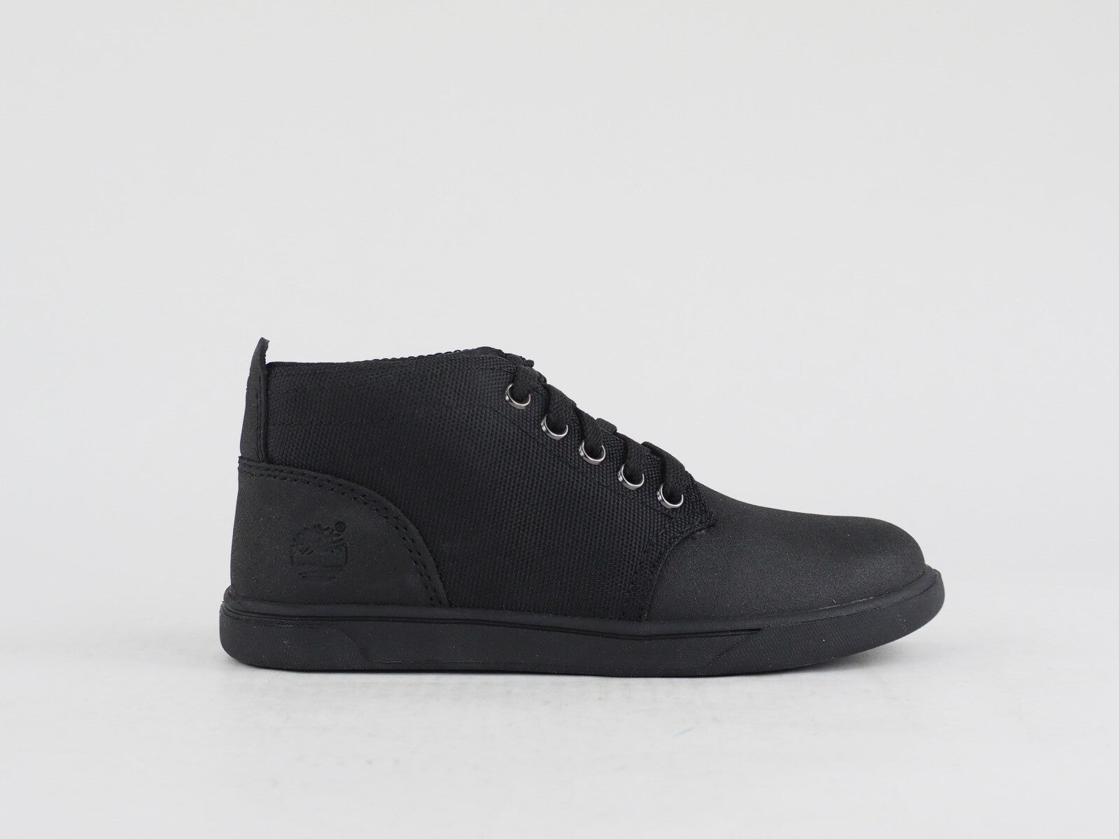 Boys Timberland Groveton A18Q8 Black Leather Shoes Lace Up Trainers Chukka Boots