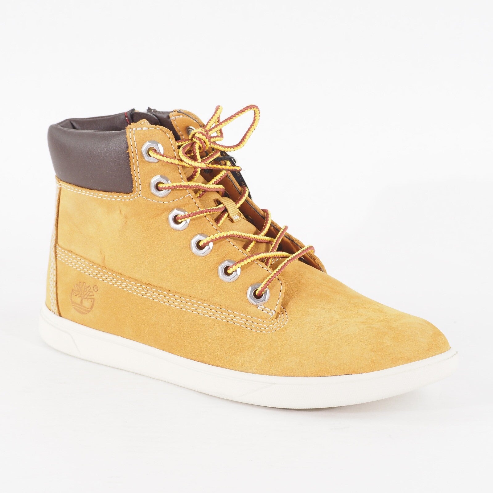 Junior Boys Timberland Groveton 6 Inch A161I Wheat Brown Leather Lace Up Shoes