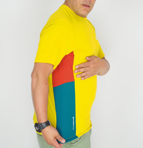 Mens Jack Wolfskin Pro 11 Hike 1807351 Dark Sulphur Active Short Sleeve T Shirt