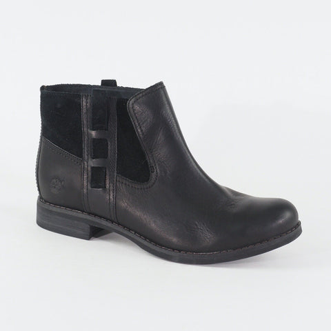 Womens Timberland Chelsea 8705R Black Leather Casual Pull On Ladies Boots
