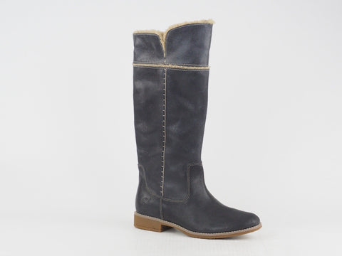 Womens Timberland Shoreham 25668 Grey Leather Fold Down Warm Shoes Winter Boots