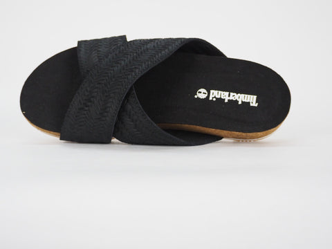 Womens Timberland Malibu Waves A1XXF Black Leather Slipper Casual Summer Sliders