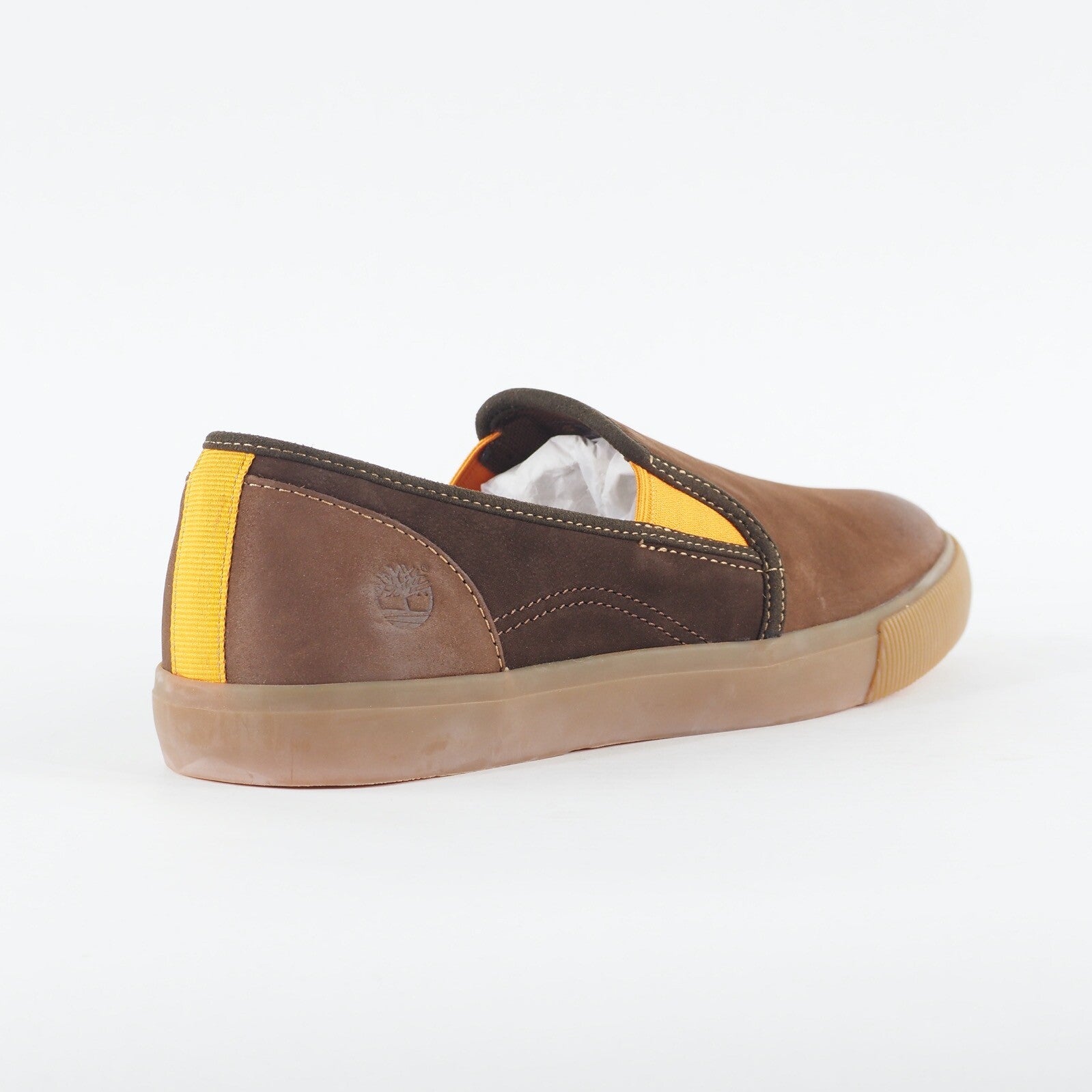 Mens Timberland Glastenbury A12OW Dark Brown Leather Slip On Casual Shoes