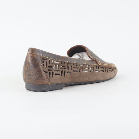 Womens Timberland Maluti 64364 Dark Brown Leather Slip On Casual Loafer Shoes