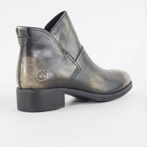 Womens Timberland EK A11EO Black Gold Leather Casual Ankle Chelsea Zip Boots