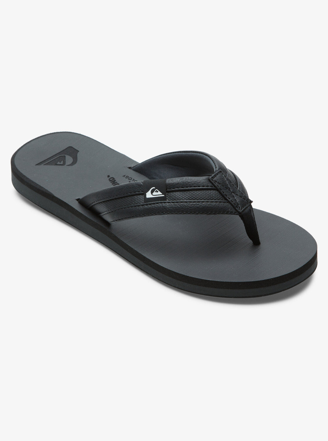 Mens Quiksilver Carver Squish Summer Outdoor Black Grey Flip Flop