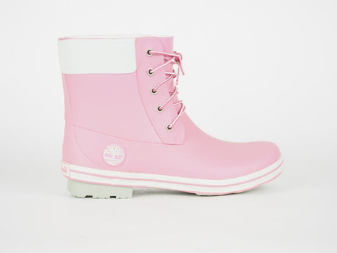 Girls Timberland 6 Inch 89913 Pink Wellingtons Lace Up Rain Wellies