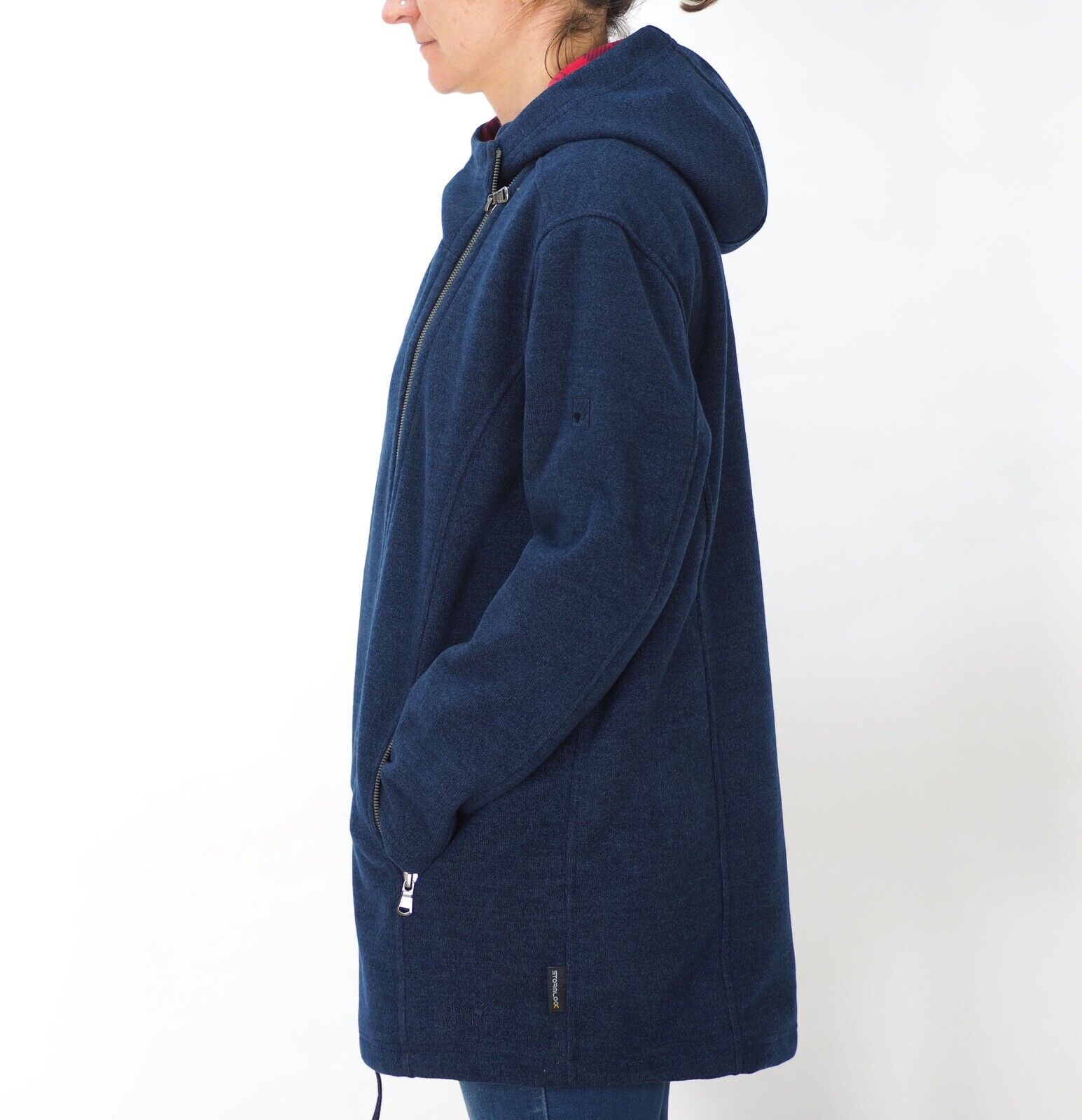 Womens Jack Wolfskin Stromlock 1705611 Night Blue Asimetrical Zip Up Warm Fleece