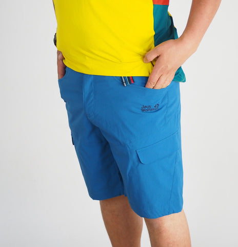 Mens Jack Wolfskin SOF 5006191 Moroccan Blue Comfort Fit Hiking Summer Shorts
