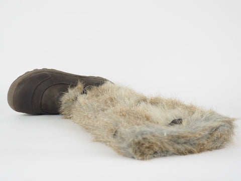 Womens Timberland Mount Holly 3457R Brown Leather Zip Up Tall Fur Winter Boots