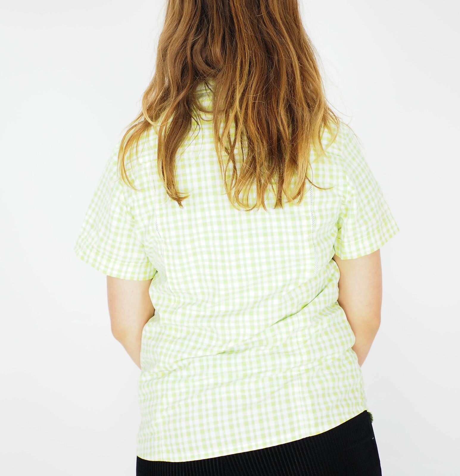 Womens Jack Wolfskin Flaming 1401641 Parrot Green Checks Light Summer Shirt