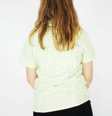 Womens Jack Wolfskin Flaming 1401641 Parrot Green Checks Light Summer Shirt
