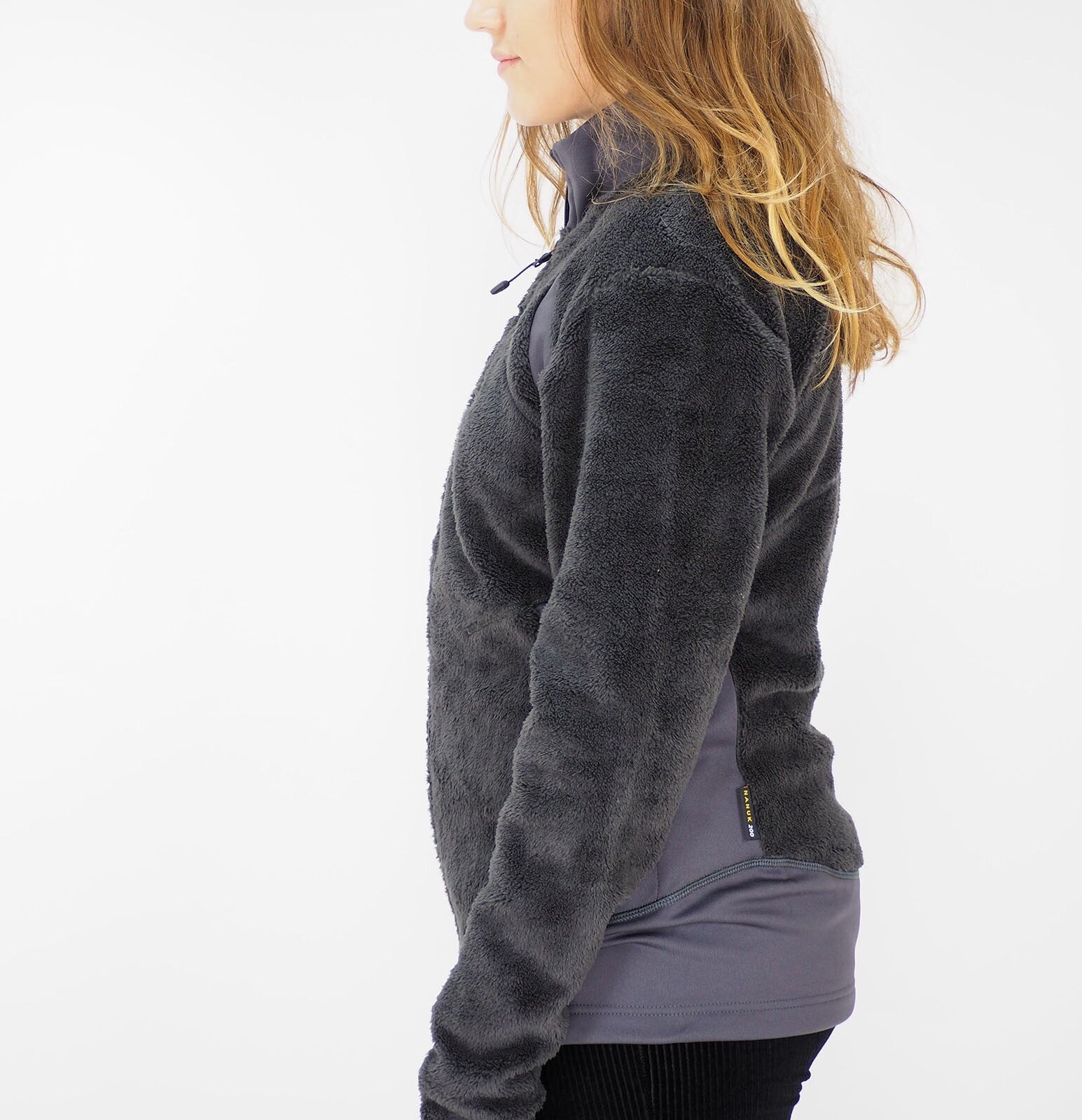 Womens Jack Wolfskin Highlof 1703191 Dark Steel Full Zip Warm Teddy Sweatshirt