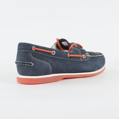 Womens Timberland Classic 8865R Navy Blue Leather Lace Up Casual Boat Shoes