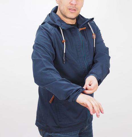 Mens Jack Wolfskin Manitoba II 1303011 Night Blue Zip Up Light Casual Jacket